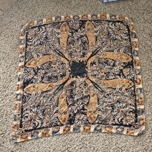 Elegant Black and Gold Paisley Scarf